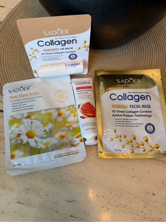 Other - Sadoer Korean Skincare Collagen Facial Mask & Lip Balm Set with Hand Cream